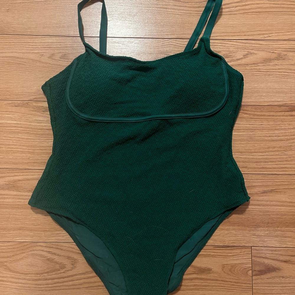 BRAND NEW BERLOOK Green Textured One-Piece Swimsuit